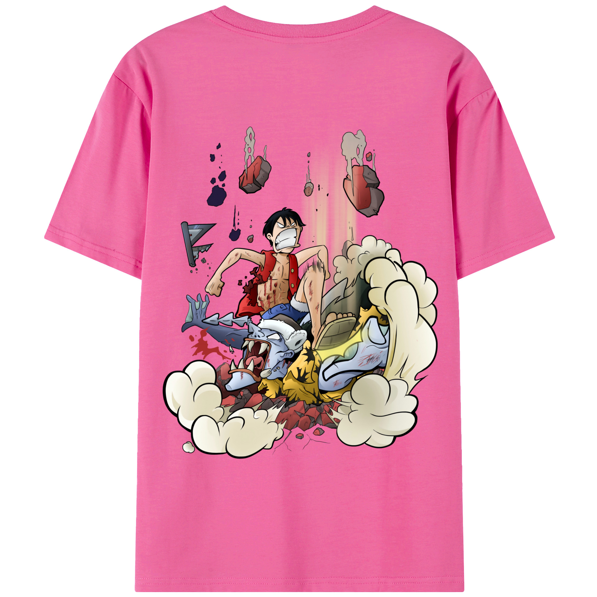 ワンピース モンキー・D・ルフィ ONE PIECE Monkey D. Luffy レディース半袖Tシャツ(バックプリント)